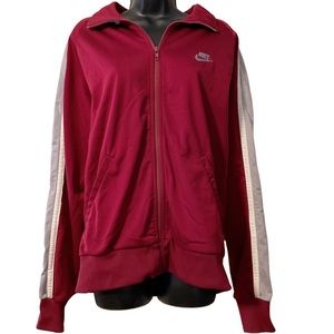 VTG 80’s Nike Track Jacket | Burgundy/Gray/White | L